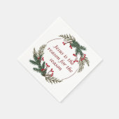 Serviette En Papier Écriture chrétienne de Noël Sticker Écriture (Coin)