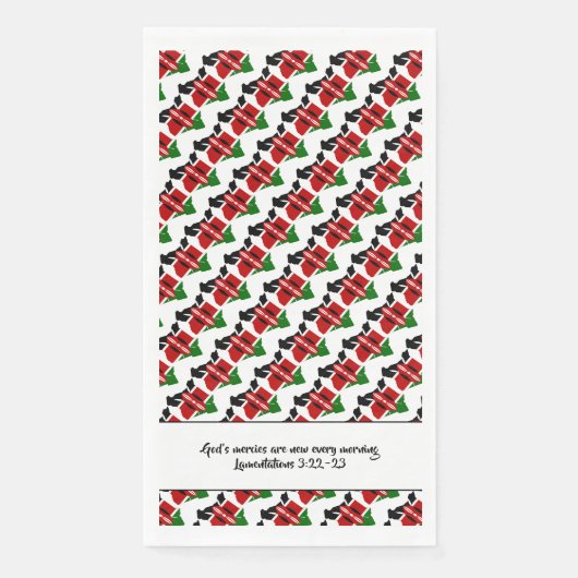 Serviette En Papier Écriture chrétienne KENYA DRAPEAU (Devant)