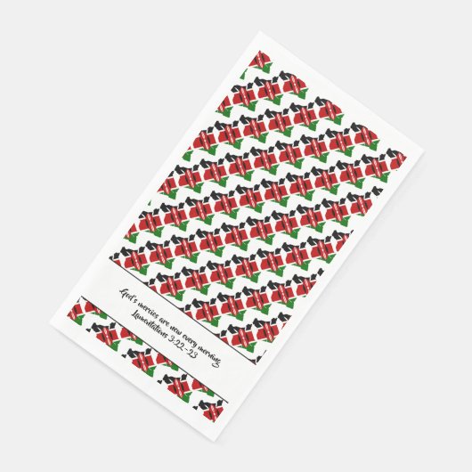 Serviette En Papier Écriture chrétienne KENYA DRAPEAU (Coin)