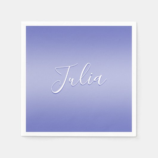 Serviette En Papier Écriture cursive éditable | Violet blanc et violet (Devant)