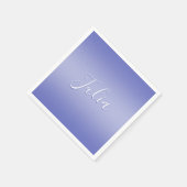 Serviette En Papier Écriture cursive éditable | Violet blanc et violet (Coin)