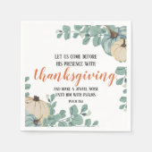 Serviette En Papier Ecriture d'Action de grâce Aquarelle Citrouille Co (Devant)