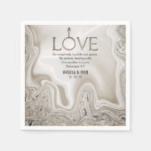 Serviette En Papier Écriture d'amour Verse Ephésiens 4:2 Mariage (Devant)