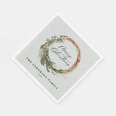 Serviette En Papier Écriture de feuille minimale moderne Noël (Coin)