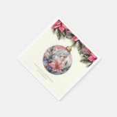 Serviette En Papier Écriture de Noël Poinsettias Marie et Jésus (Coin)