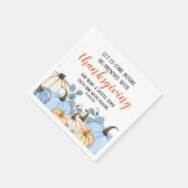 Serviette En Papier Écriture de Thanksgiving Patch de citrouille bleue (Coin)