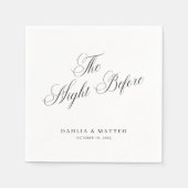 Serviette En Papier Écriture Élégante La Nuit Avant le Dîner de Répéti (Devant)