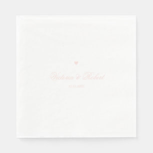 Serviette En Papier Écriture Élégante Personnalisée Cœur Rose