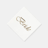 Serviette En Papier Écriture en or mariée élégante chic douche nuptial (Coin)