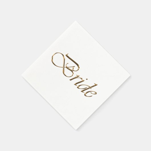 Serviette En Papier Écriture en or mariée élégante chic douche nuptial (Coin)