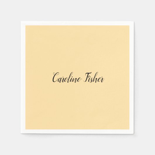 Serviette En Papier Écriture Manuelle Classique Simple Beige (Devant)