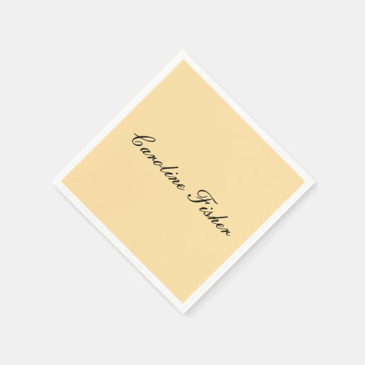 Serviette En Papier Écriture Manuelle Classique Simple Beige (Coin)