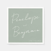 Serviette En Papier Écriture manuscrite de script moderne Mariage Boho (Devant)