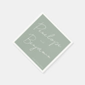 Serviette En Papier Écriture manuscrite de script moderne Mariage Boho (Coin)
