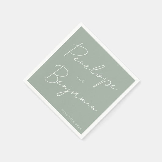 Serviette En Papier Écriture manuscrite de script moderne Mariage Boho (Coin)