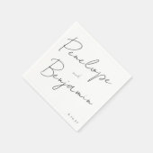 Serviette En Papier Écriture manuscrite de script moderne Mariage noir (Coin)