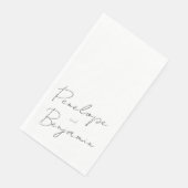 Serviette En Papier Écriture manuscrite de script moderne Mariage noir (Coin)