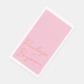 Serviette En Papier Écriture manuscrite de script moderne Mariage rose (Coin)