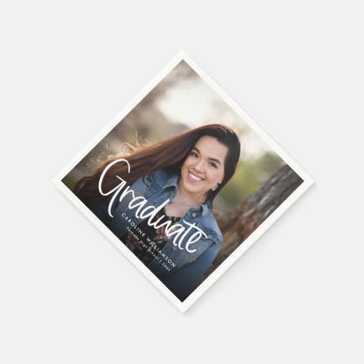 Serviette En Papier Écriture manuscrite Décontracté Script photo Gradu (Coin)