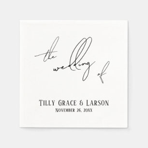 Serviette En Papier Écriture manuscrite mince moderne Simple Le Mariag