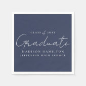 Serviette En Papier Écriture manuscrite moderne Licence de marine (Devant)