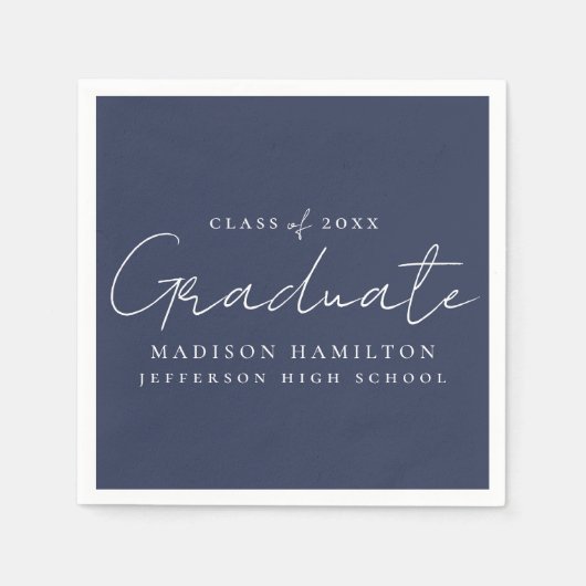 Serviette En Papier Écriture manuscrite moderne Licence de marine (Devant)