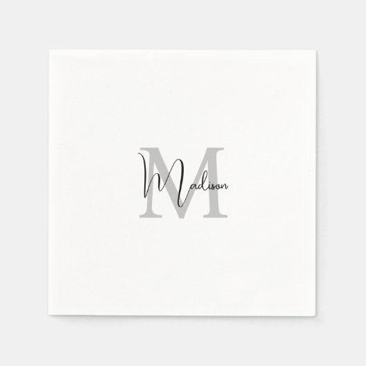Serviette En Papier Écriture manuscrite moderne monogramme Nom initial (Devant)