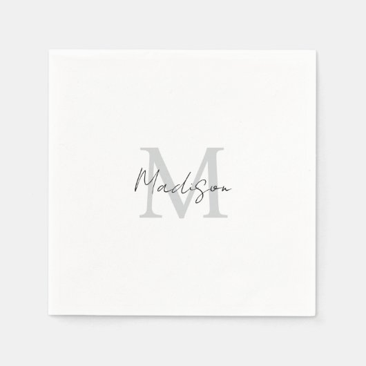 Serviette En Papier Écriture manuscrite moderne monogramme Nom initial (Devant)