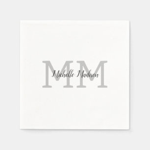 Serviette En Papier Écriture manuscrite moderne monographie Nom Initia