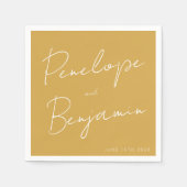 Serviette En Papier Écriture Manuscrite Moderne Script Mariage Bohème (Devant)