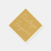 Serviette En Papier Écriture Manuscrite Moderne Script Mariage Bohème (Coin)
