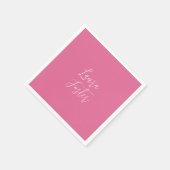 Serviette En Papier Écriture manuscrite Nom élégant Couleur rose (Coin)