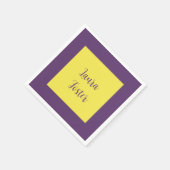 Serviette En Papier Écriture manuscrite Nom élégant Indigo et couleur  (Coin)