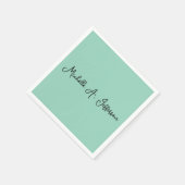 Serviette En Papier Écriture manuscrite Turquoise légère Nom créatif t (Coin)