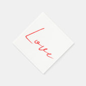 Serviette En Papier Écriture Mariage tendance White Red Love Nom (Coin)