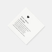 Serviette En Papier Écriture moderne faits amusants mariages serviette (Coin)
