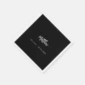Serviette En Papier Ecriture noir blanc élégant minimaliste (Coin)