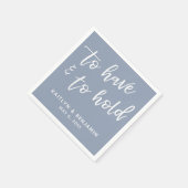 Serviette En Papier Écriture Pour Avoir Et Tenir Dusty Blue (Coin)