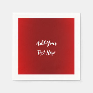 Serviette En Papier Écriture professionnelle ajouter du texte rouge mo
