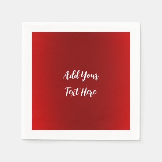 Serviette En Papier Écriture professionnelle ajouter du texte rouge mo (Devant)