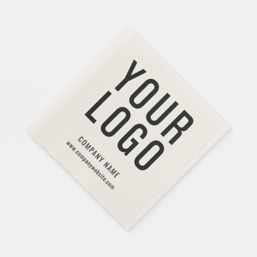 Serviette En Papier Ecru Custom Business Logo Société Événement Minima (Coin)