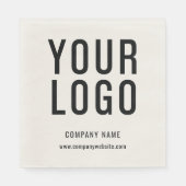 Serviette En Papier Ecru Custom Business Logo Société Événement Minima (Devant)