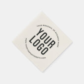 Serviette En Papier Ecru Minimalist Business Logo Entreprise Événement (Coin)