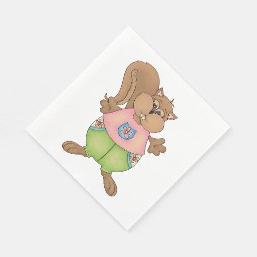 Serviette En Papier Écureuil (Coin)