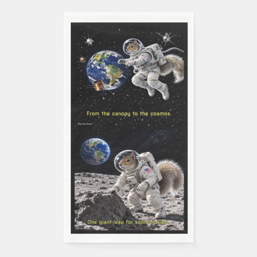 Serviette En Papier Écureuil dans l'espace (Devant)