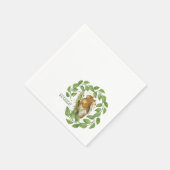 Serviette En Papier Écureuil d'aquarelle mignonne (Coin)