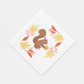 Serviette En Papier Écureuil d'automne avec la noix (Coin)