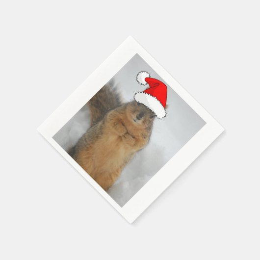 Serviette En Papier Écureuil de Noël (Coin)
