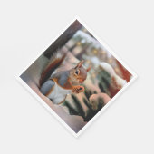 Serviette En Papier Écureuil de Noël (Coin)