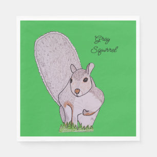 Serviette En Papier Écureuil gris